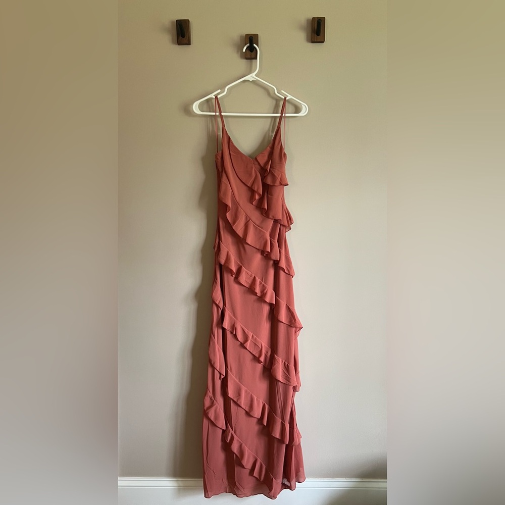 New*** Petal & Pup Maxi Ruffled Coral Dress
